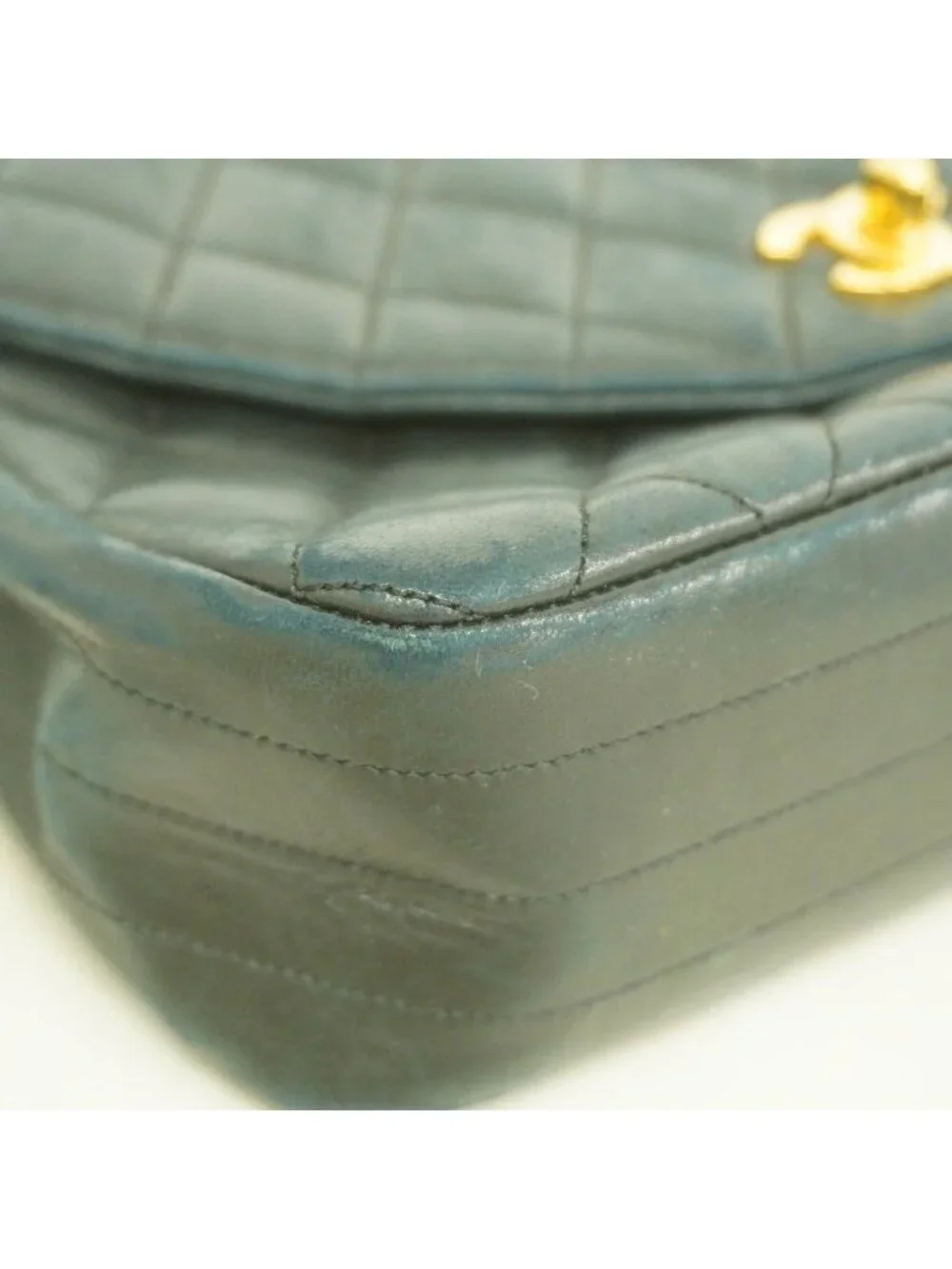 Chanel Shoulder Bag Quilted Lambskin Black Gold